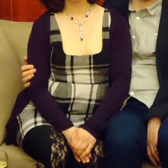 Monochrome Plaid Mini Dress - Picture 4 of 4